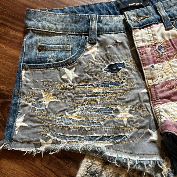 usa flag distressed Jean Shorts - Picture 2 of 6